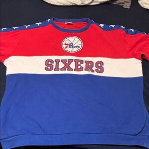 Mitchell and Ness Coaches Red Blue and White Retro Sweatshirt